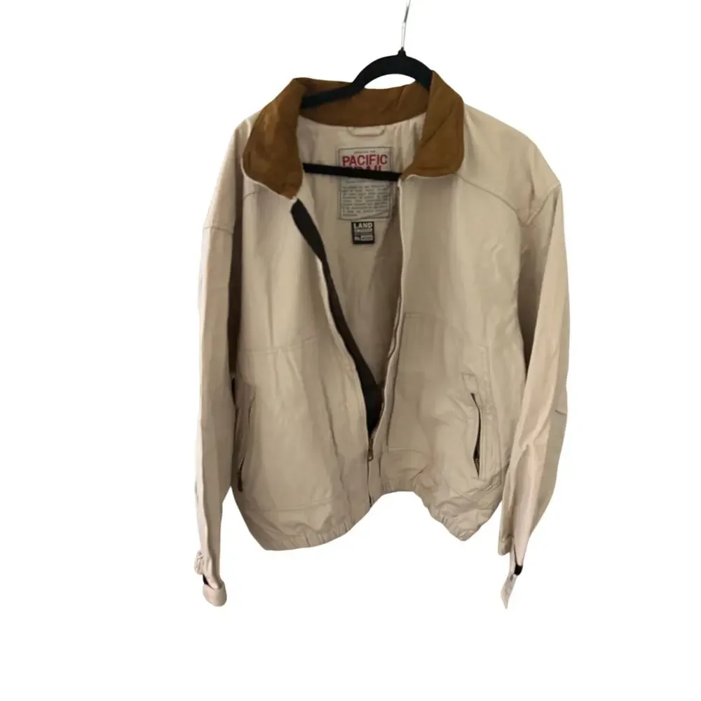 Vintage London Fog Pacific Trail Land Cruiser Jacket Leather Collar Bomber M NWT